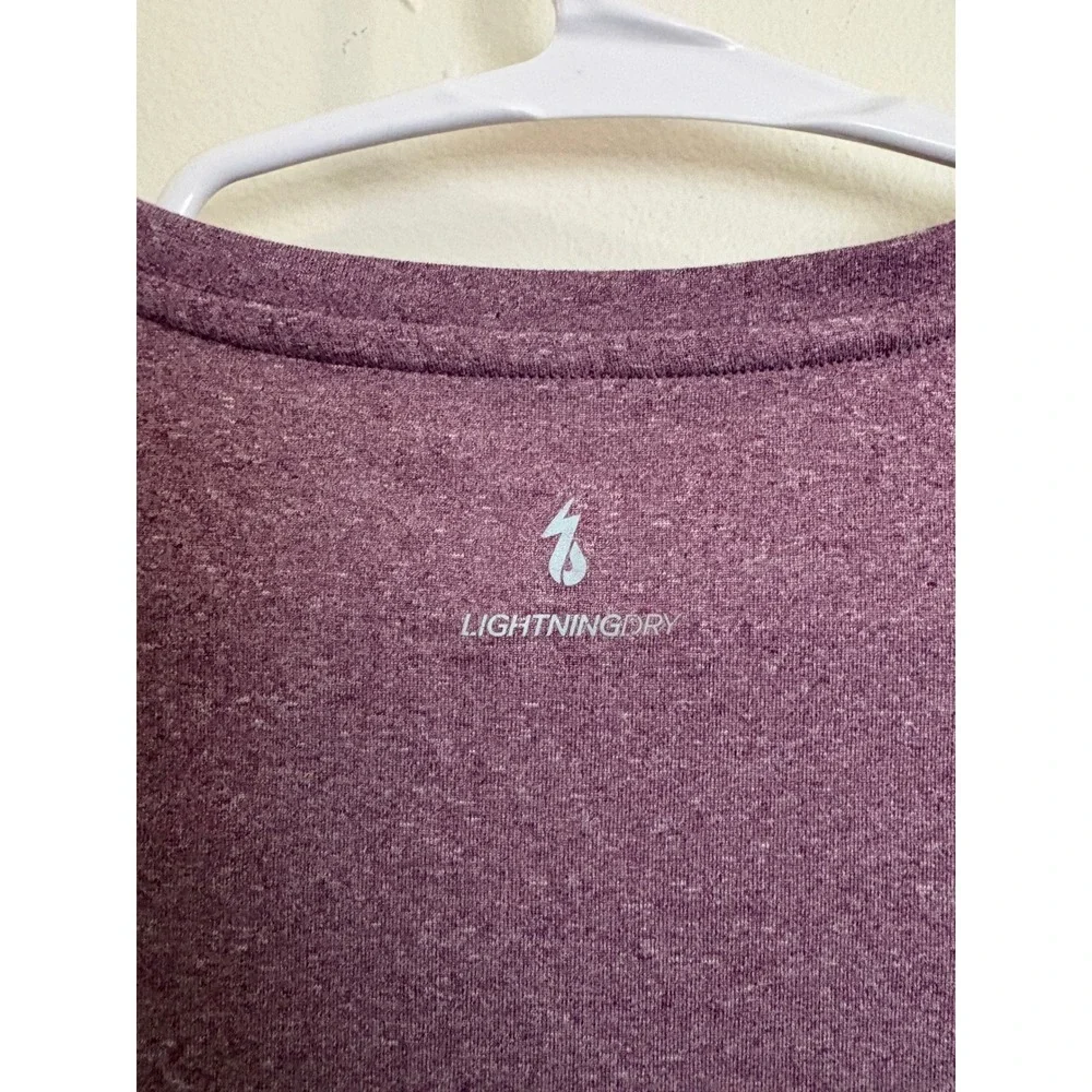 New Balance Womens Lightning Dry Long Sleeve Athletic Shirt Purple Heather Small
